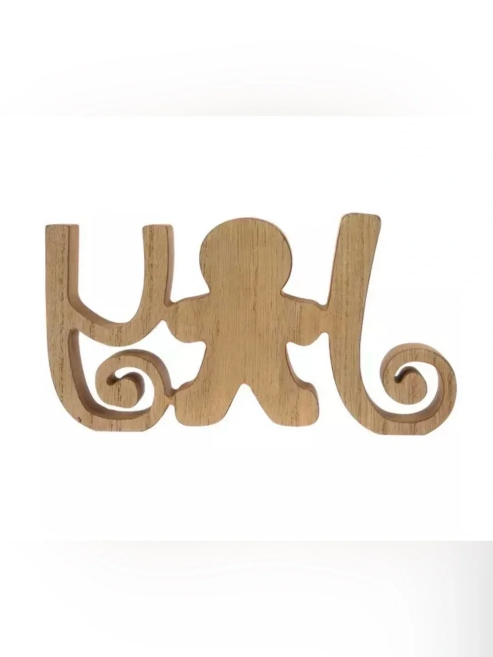 🆕- Christmas Wooden Gingerbread 'Joy' Holiday Accent
